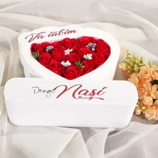 241.Inima * Va iubim - Dragi Nasi (Rosu) * ARANJAMENTE Trandafiri de Sapun