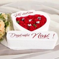243.Inima * Va iubim - Dragii nostri Nasi (Rosu) * ARANJAMENTE Trandafiri de Sapun