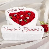 258.Inima * Va iubesc - Dragii mei Bunici (Rosu) * ARANJAMENTE Trandafiri de Sapun