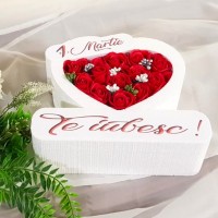 0.Inima * 1 Martie - Te iubesc (Rosu) * ARANJAMENTE Trandafiri de Sapun