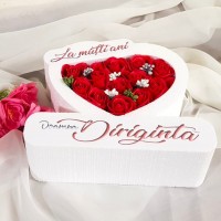 274.Inima * La multi ani - Doamna Diriginta (Rosu) * ARANJAMENTE Trandafiri de Sapun
