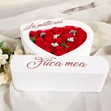 279.Inima * La multi ani - Fiica mea (Rosu) * ARANJAMENTE Trandafiri de Sapun