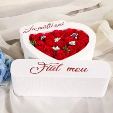 288.Inima * La multi ani - Fiul meu (Rosu) * ARANJAMENTE Trandafiri de Sapun
