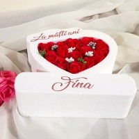 290.Inima * La multi ani - Fina (Rosu) * ARANJAMENTE Trandafiri de Sapun