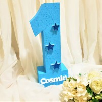 213.Cifra Aniversara Albastru (stelute sclipici albastru)