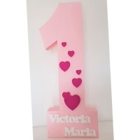 221.Cifra Aniversara Roz (inimioare ciclam)