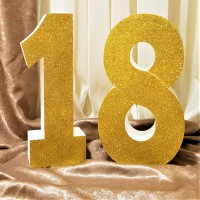 178.Set 18 Cifre Polistiren sclipici Auriu