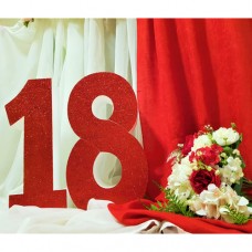 273.Set 18 Cifre Polistiren sclipici Rosu