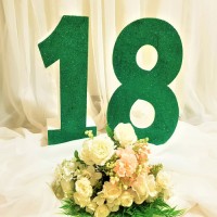 196.Set 18 Cifre Polistiren sclipici Verde