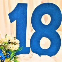 265.Set 18 Cifre Polistiren sclipici Albastru