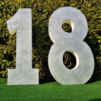 123.Set 18 Cifre Polistiren sclipici Argintiu