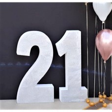 262.Cifra Polistiren sclipici Argintiu