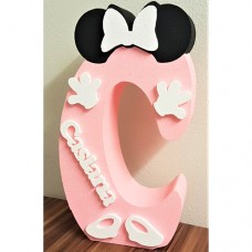 229.Initiala cu Nume (Urechi) ROZ detalii ALBE