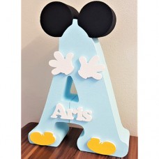 141.Initiala cu Nume (Urechi) ALBASTRU DESCHIS