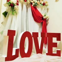 207.LOVE - set (4 litere) sclipici Rosu