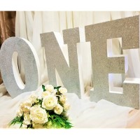 198.ONE - set (3 litere) sclipici Argintiu