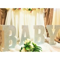 171.BABY - Set 4 Litere sclipici Argintiu