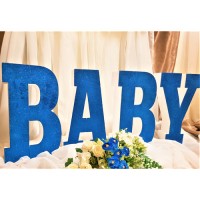 193.BABY - Set 4 Litere sclipici Albastru