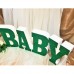 143.BABY - Set 4 Litere sclipici Verde