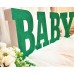 143.BABY - Set 4 Litere sclipici Verde