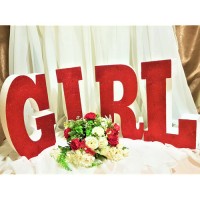 129.GIRL - Set 4 Litere sclipici Rosu