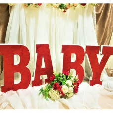 203.BABY - Set 4 Litere sclipici Rosu