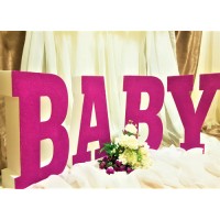 119.BABY - Set 4 Litere sclipici Ciclam