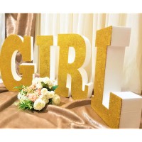 189.GIRL - Set 4 Litere sclipici Auriu