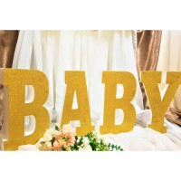 209.BABY - Set 4 Litere sclipici Auriu