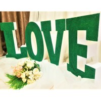 235.LOVE - set (4 litere) sclipici Verde