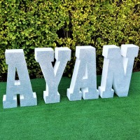 182.Litera Polistiren sclipici Argintiu