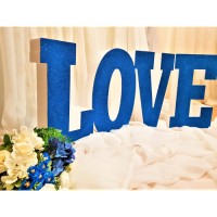 271.LOVE - set (4 litere) sclipici Albastru